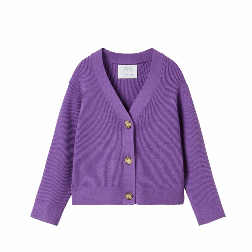 Zara RIBBED KNIT CARDIGAN